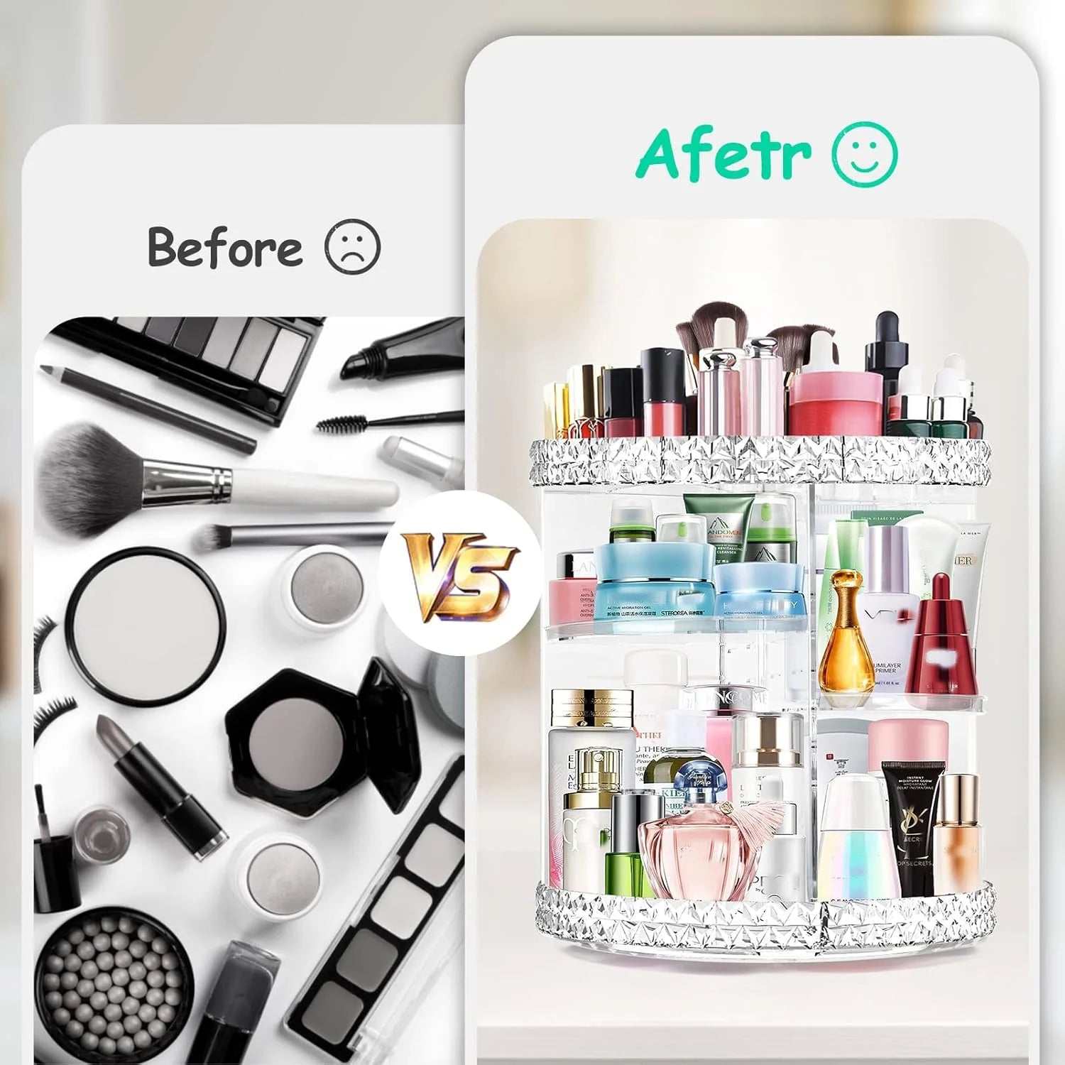 360° Rotating Makeup Organizer