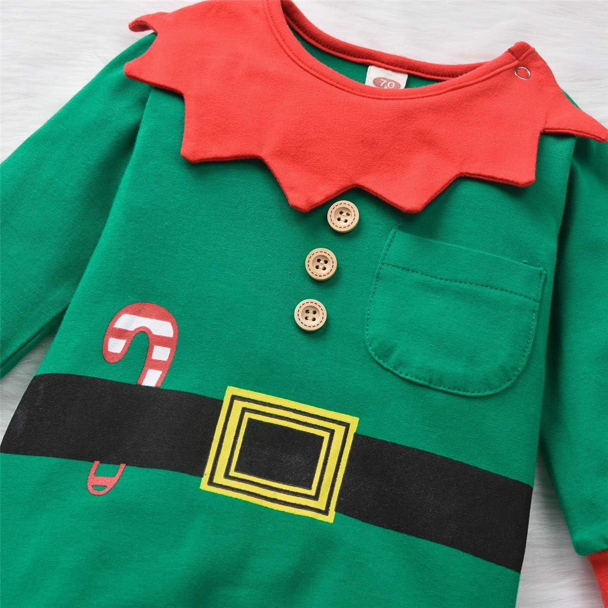 Baby-Christmas-Elf-Outfit-Rompers Jumpsuit for Toddler Boys Girls Christmas Clothes
