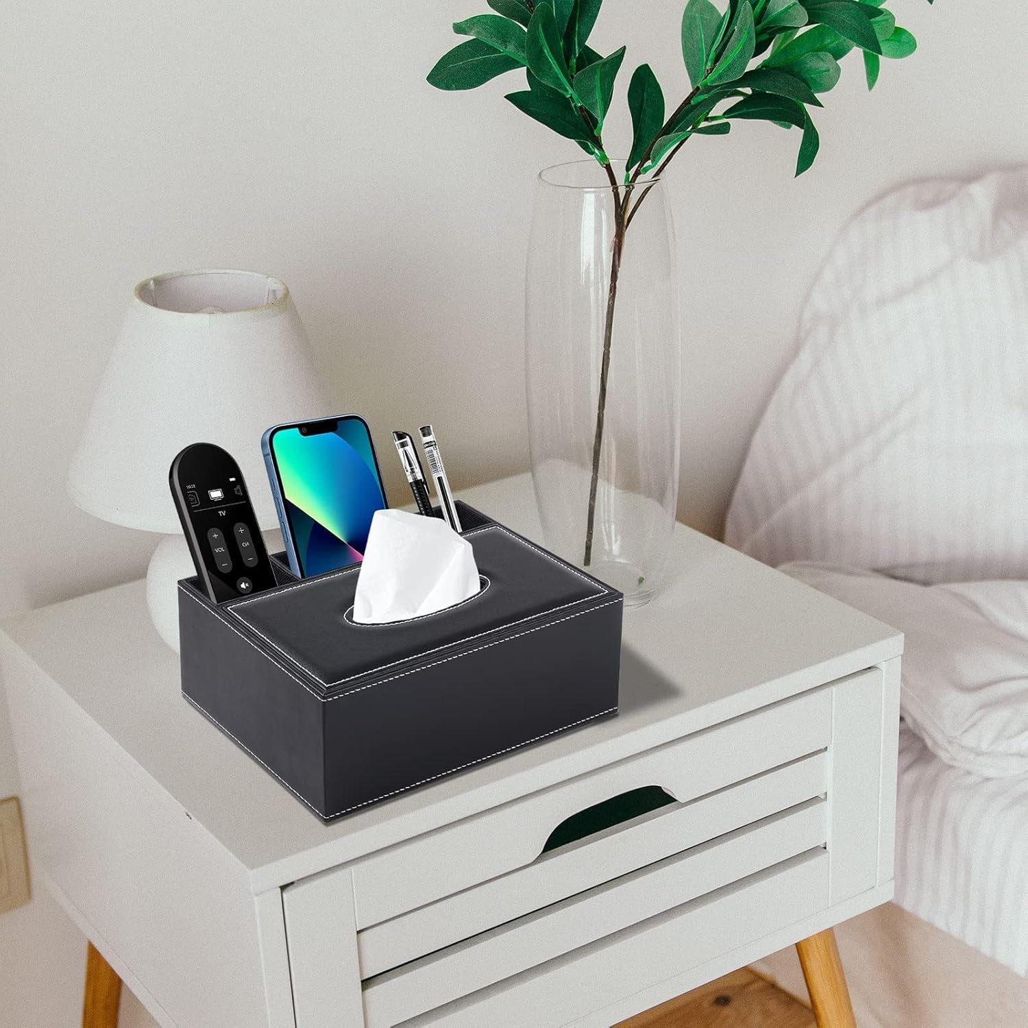 Multifunction PU Leather Tissue Box
