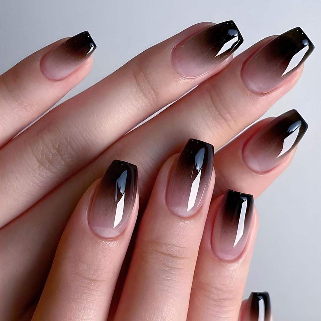 Black White Ombre Press on Nails