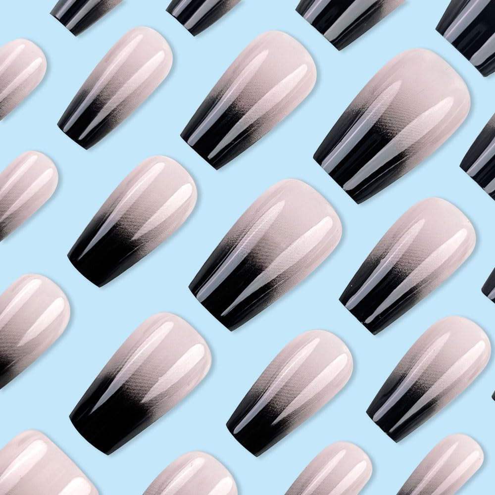 Black White Ombre Press on Nails