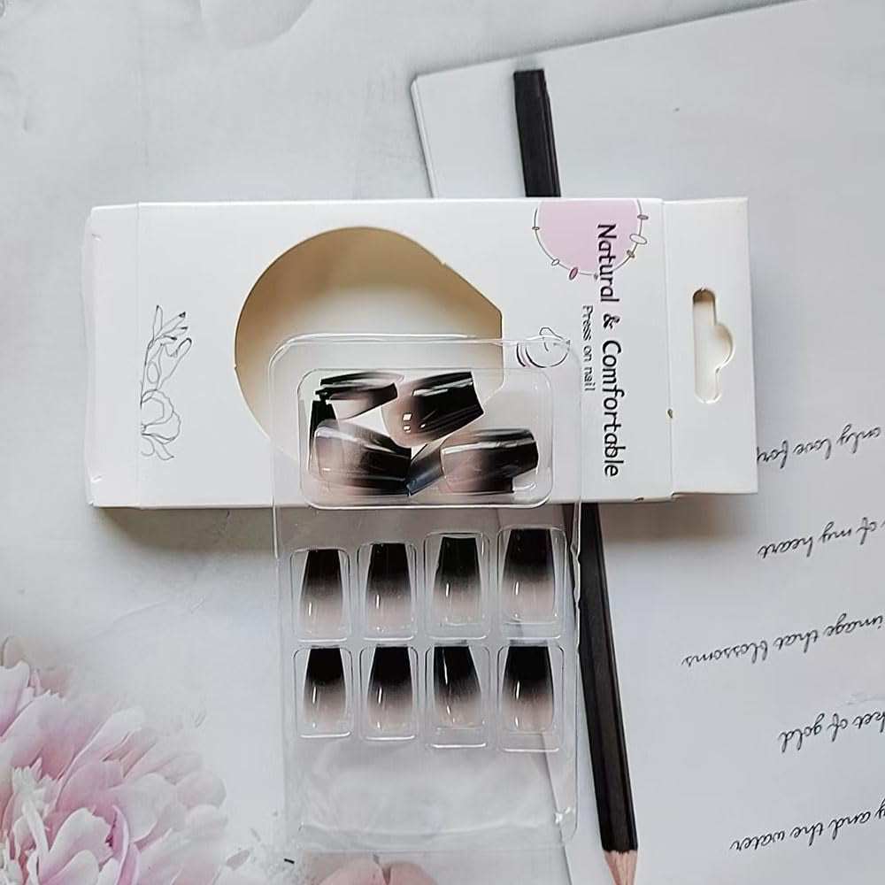 Black White Ombre Press on Nails