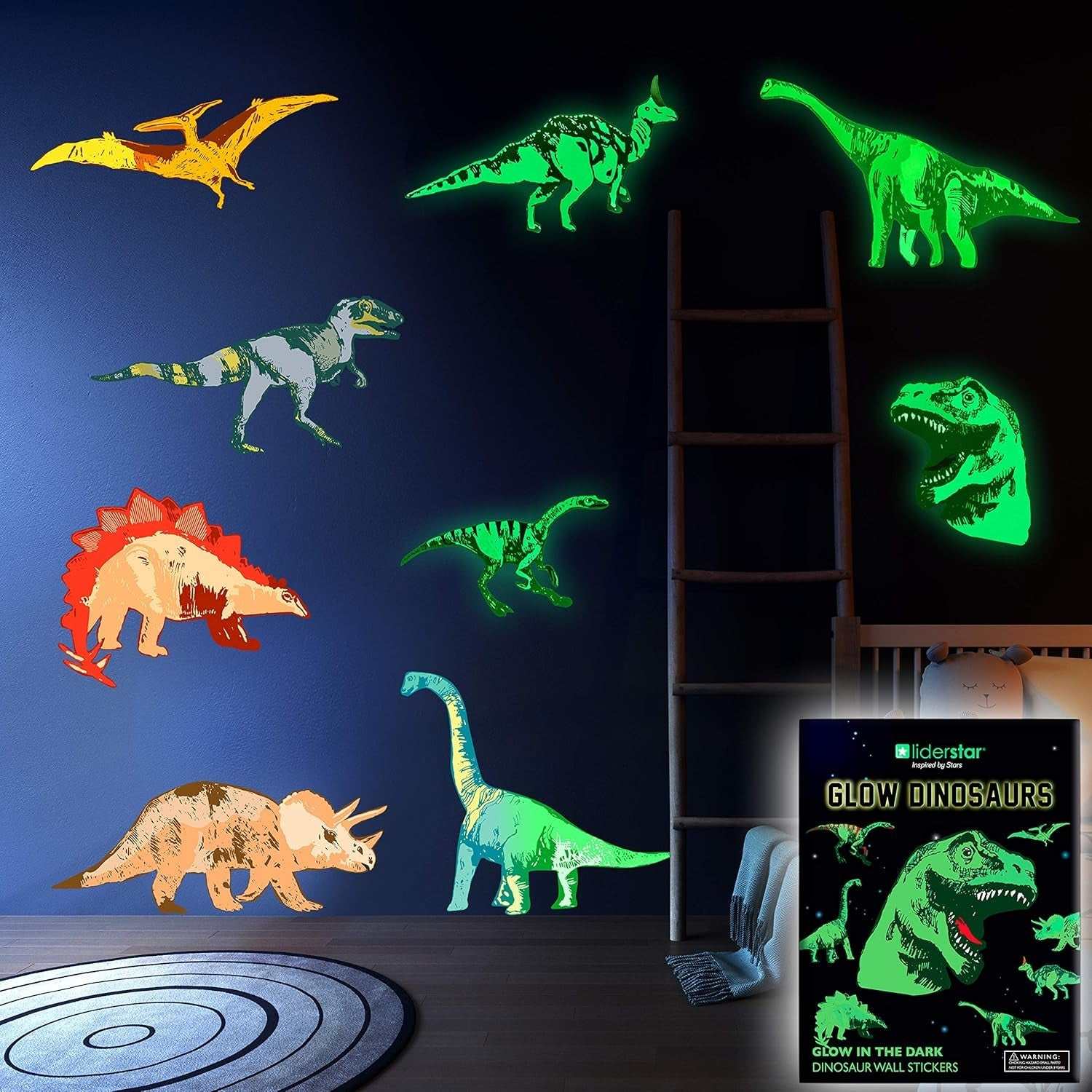 Glow in the Dark Dinosaur Wall Decals