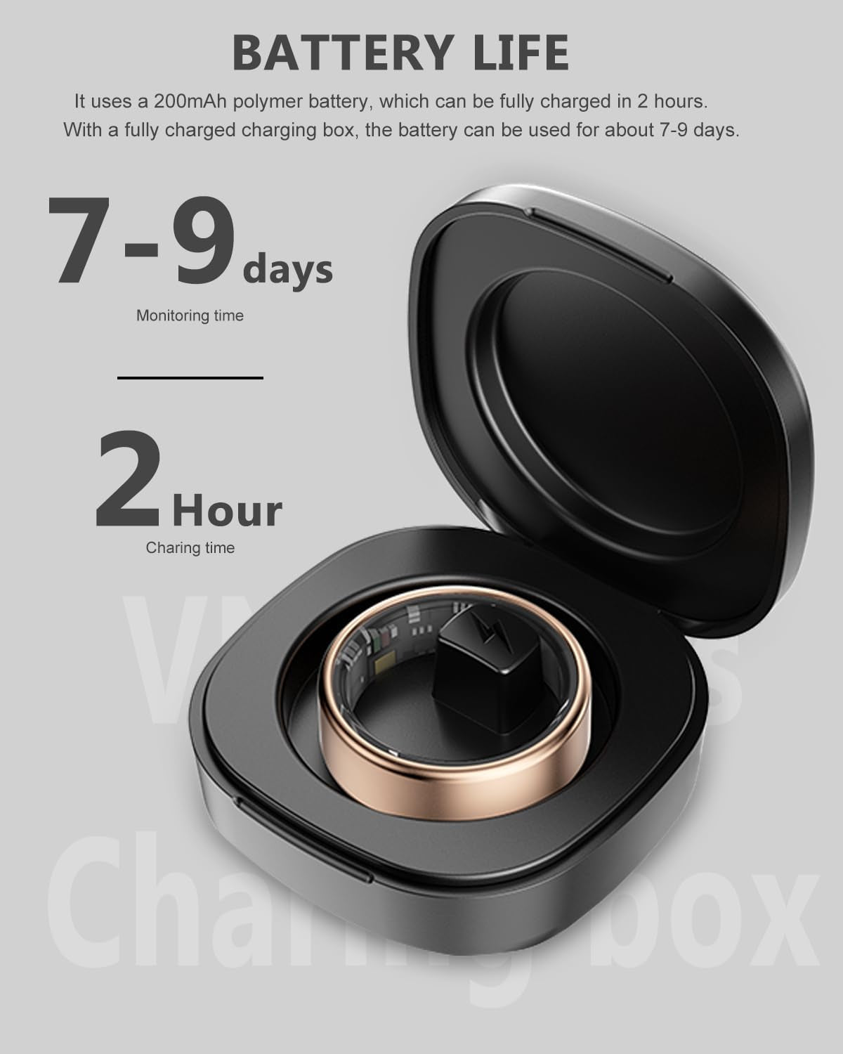 2025 Upgrade Smart Ring Health Tracker for Men Women - IP68 Waterproof Fitness Ring with Sleep Tracker/Heart Rate/Blood Oxygen/Steps/Distance/Calories,Air Shutter,Charging Case up to 7-Day, Silver #10