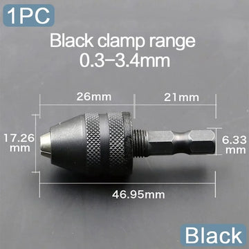 STONEGO Keyless Drill Chuck Converter 3/8"- 24UNF Thread Quick Change Adapter 1/4" Hex Shank