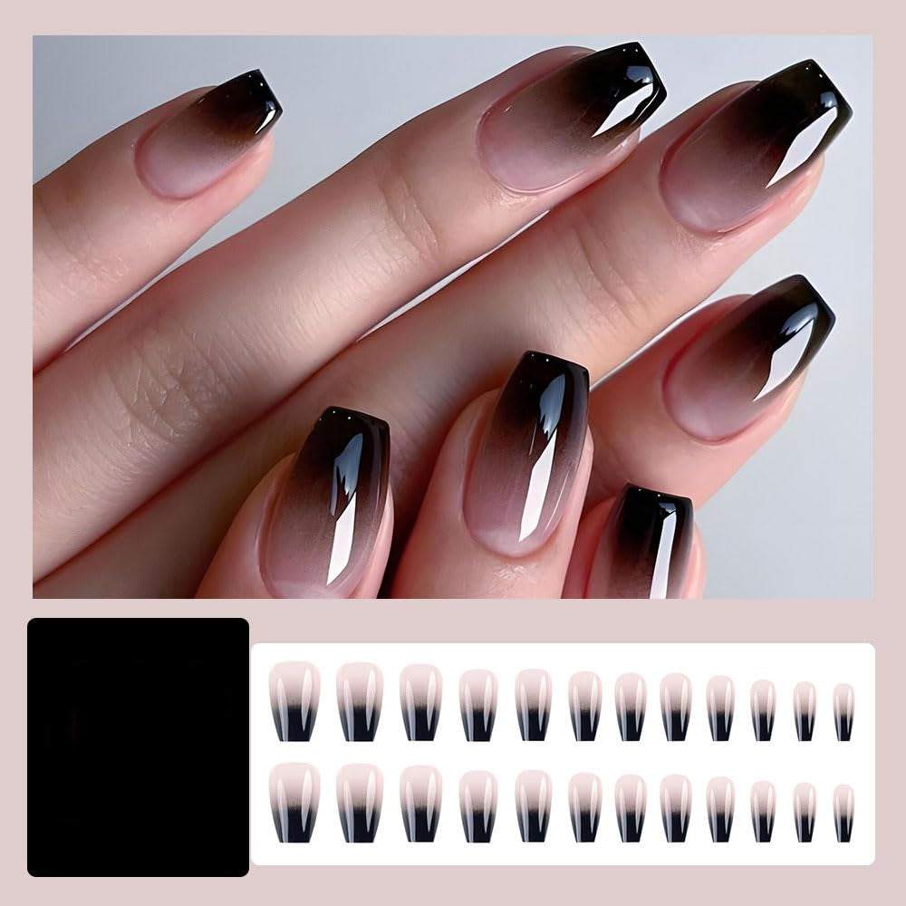 Black White Ombre Press on Nails