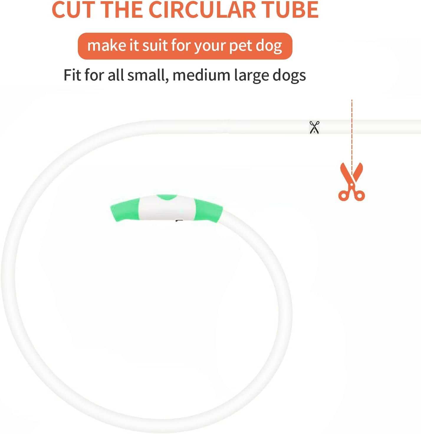 Led Dog Collar Light up Dog Collars,Dog Lights for Night Walking,Glow in the Dark Dog Collar for Large Medium Small Dogs,Usb Rechargeable Kbtzc（Green）