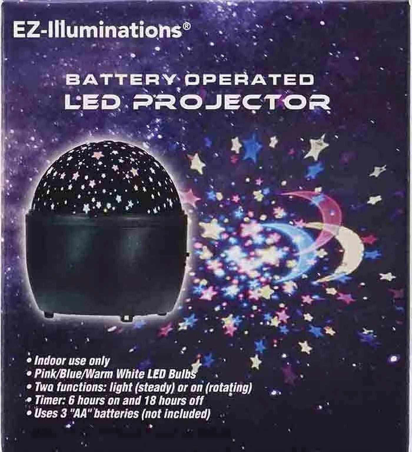EZ-Illuminations Battery Operated LED Galaxy Projector