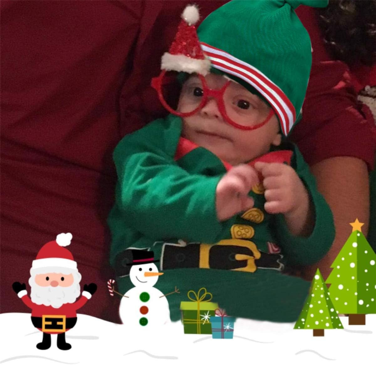 Baby-Christmas-Elf-Outfit-Rompers Jumpsuit for Toddler Boys Girls Christmas Clothes