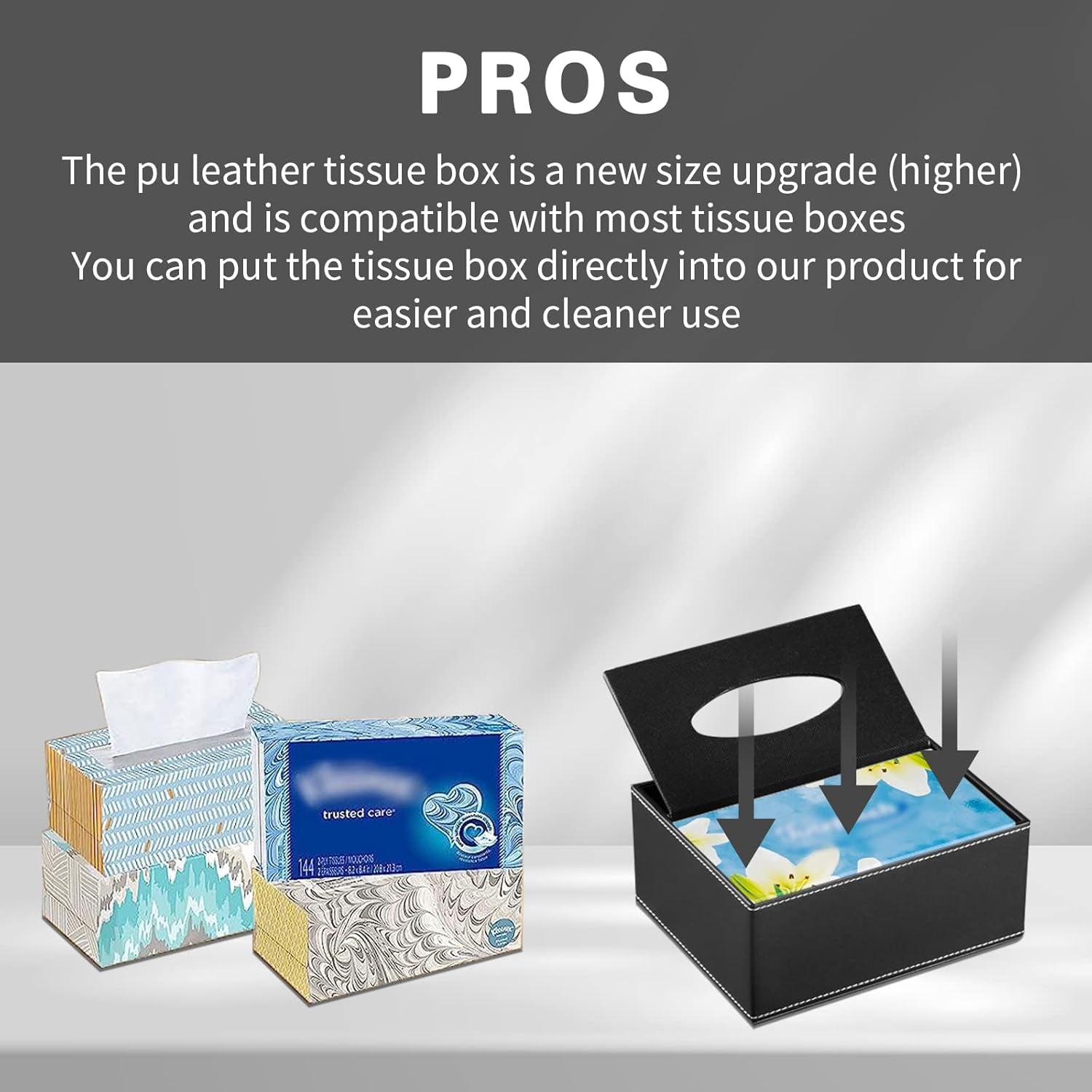 Multifunction PU Leather Tissue Box