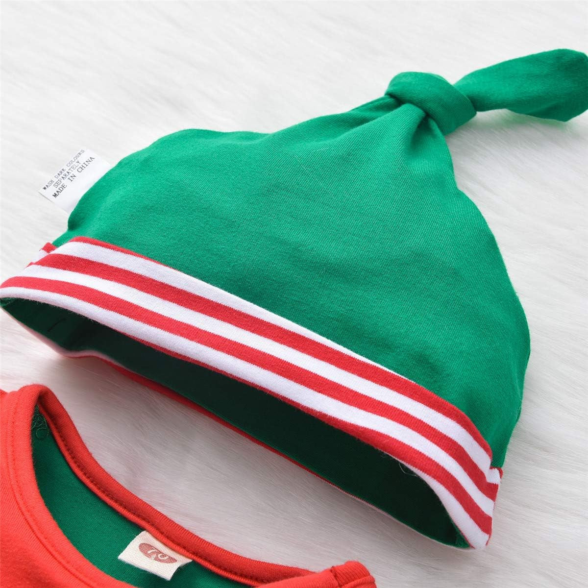 Baby-Christmas-Elf-Outfit-Rompers Jumpsuit for Toddler Boys Girls Christmas Clothes