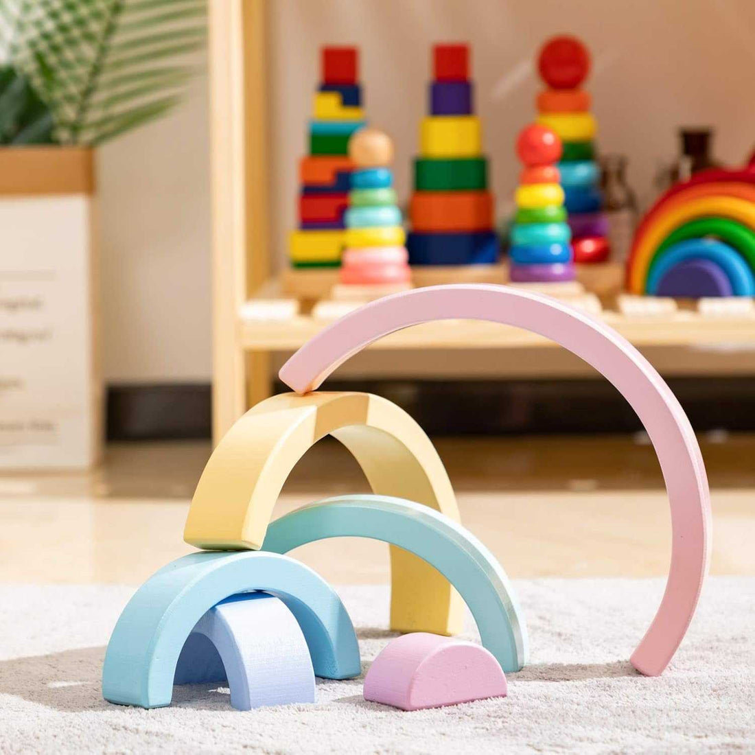 Wooden Rainbow Small Stacker