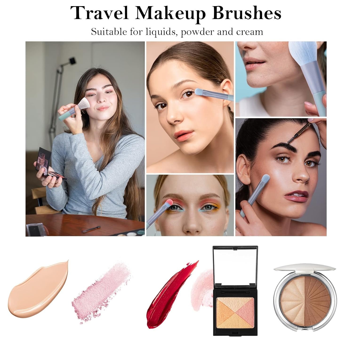 Travel Makeup Brushes Set