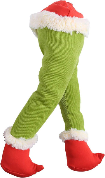 Green Christmas Decorations Stole Xmas Tree Decorations, Elf Head/ Arm/ Leg for Christmas Tree , Elf Ornaments Green Tree Topper Christmas Elf Body Tree Decorations (Elf Leg)