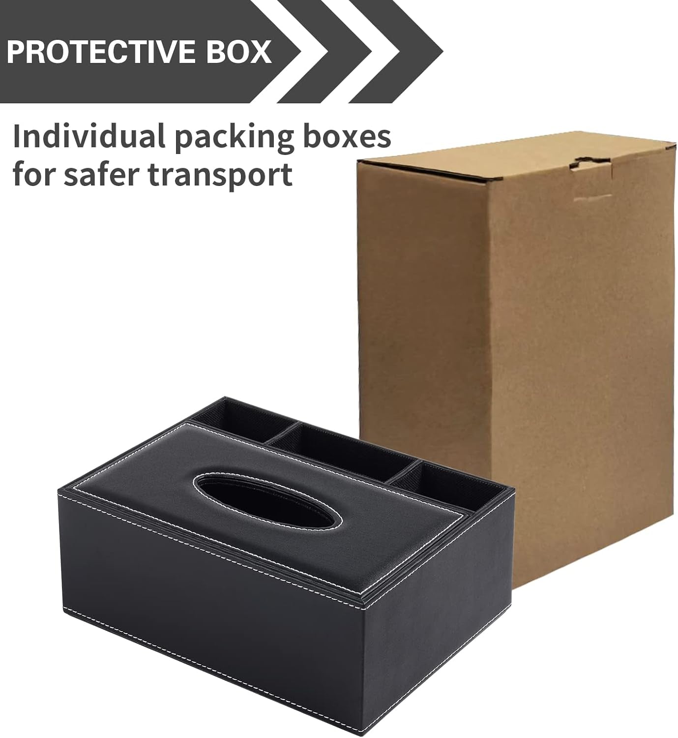 Multifunction PU Leather Tissue Box