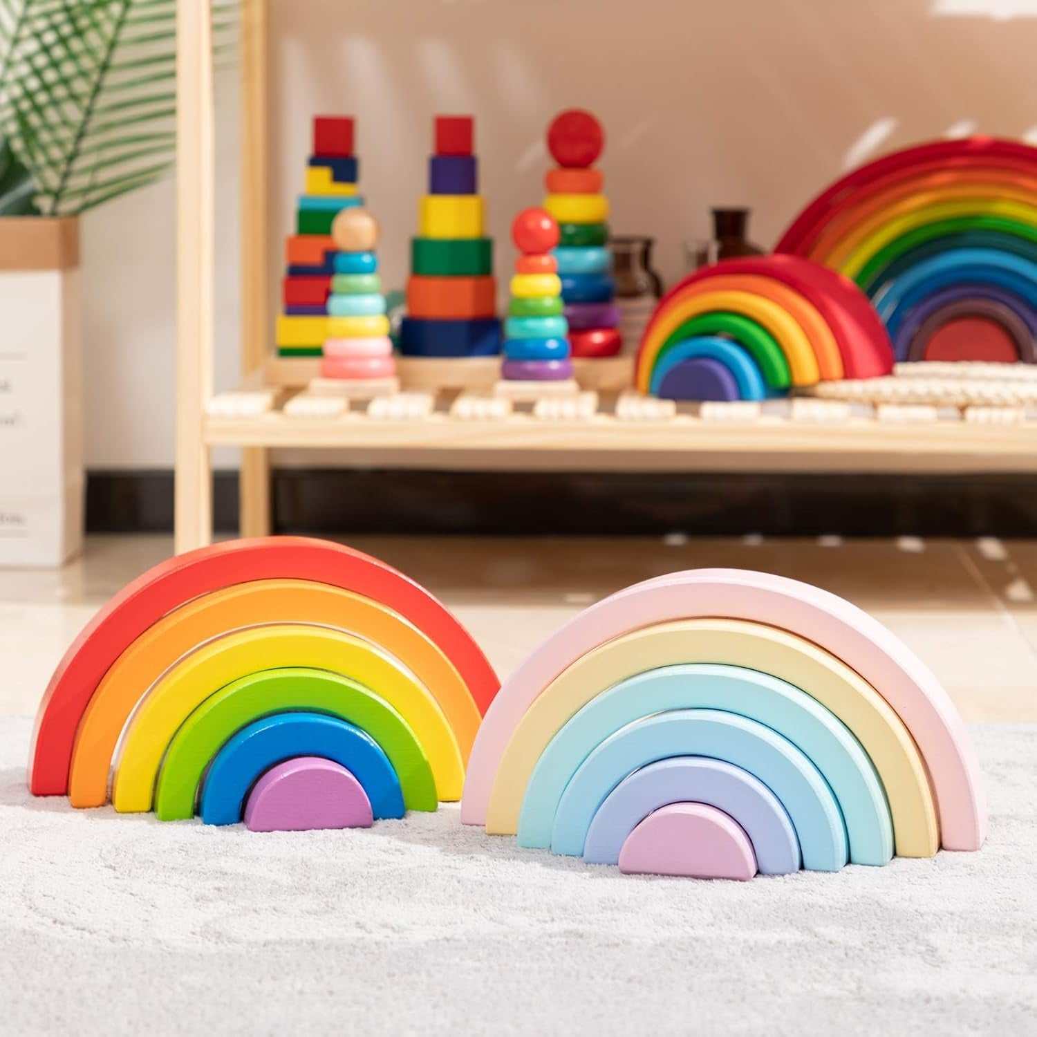 Wooden Rainbow Small Stacker