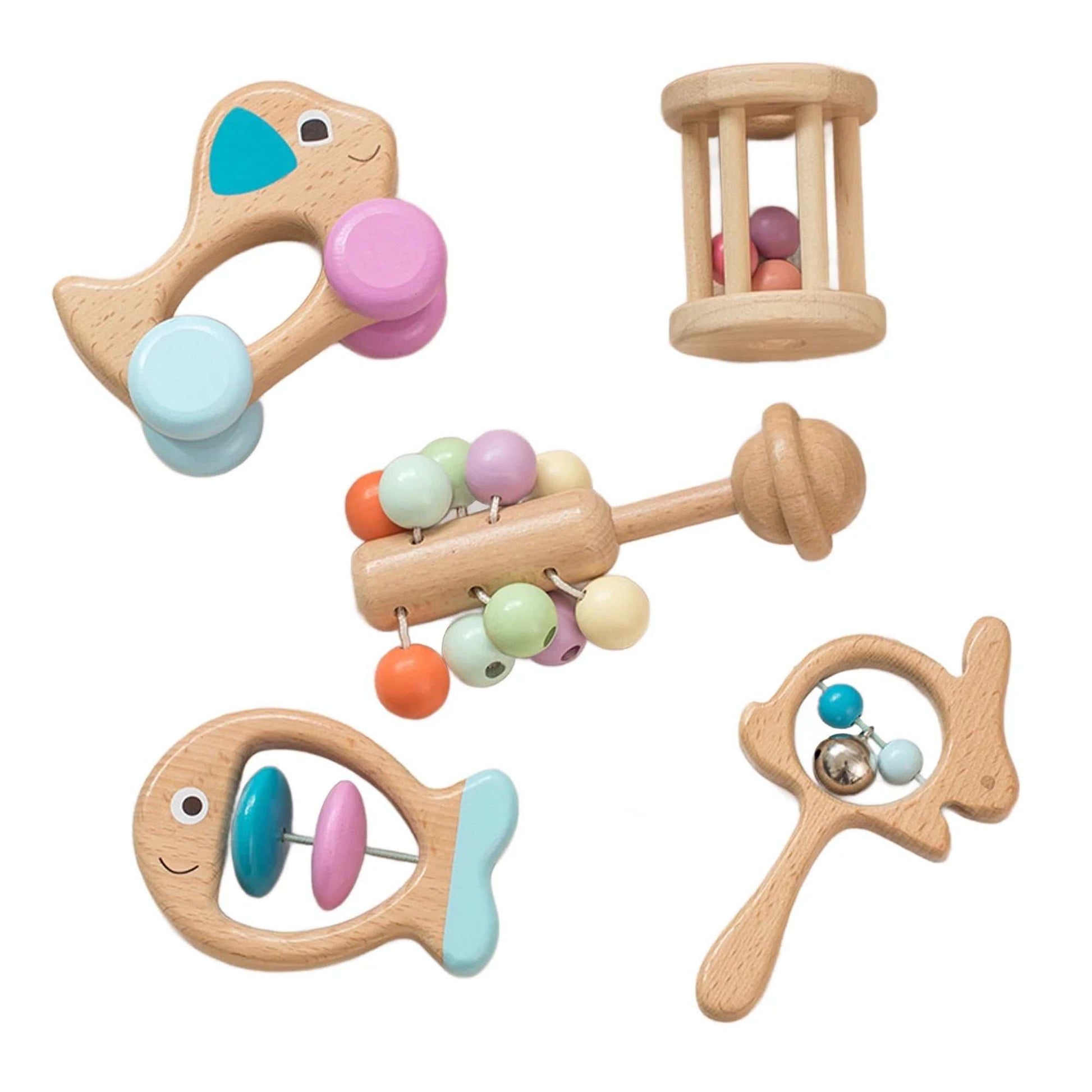 Montessori Wooden Rattle Toy Set