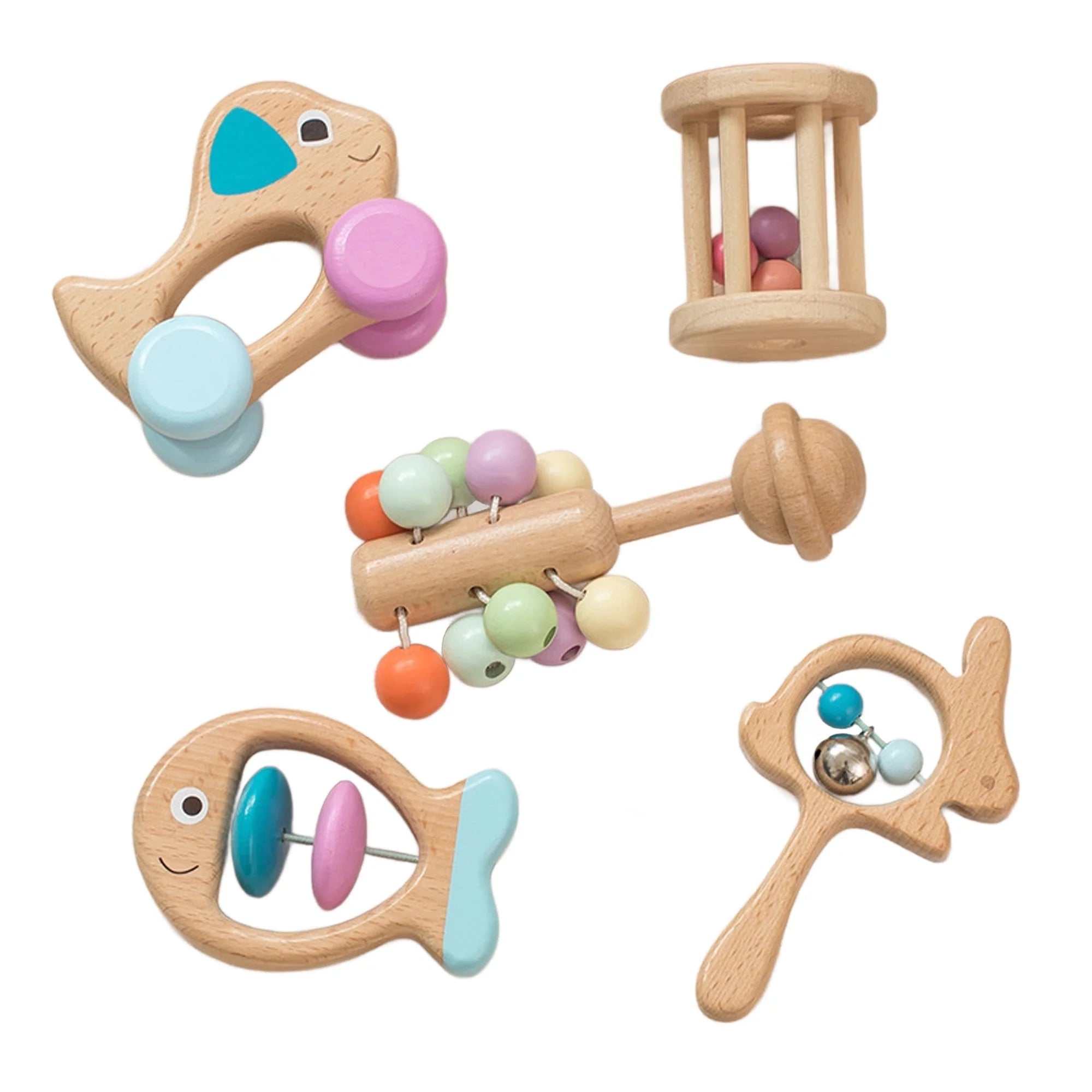 Montessori Wooden Rattle Toy Set