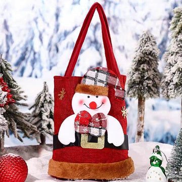 10PCS Christmas Gift Bags Tote Gift Bags Christmas Eve Apple Gift Bags Candy Bags Cloth Bags Decorations Christmas