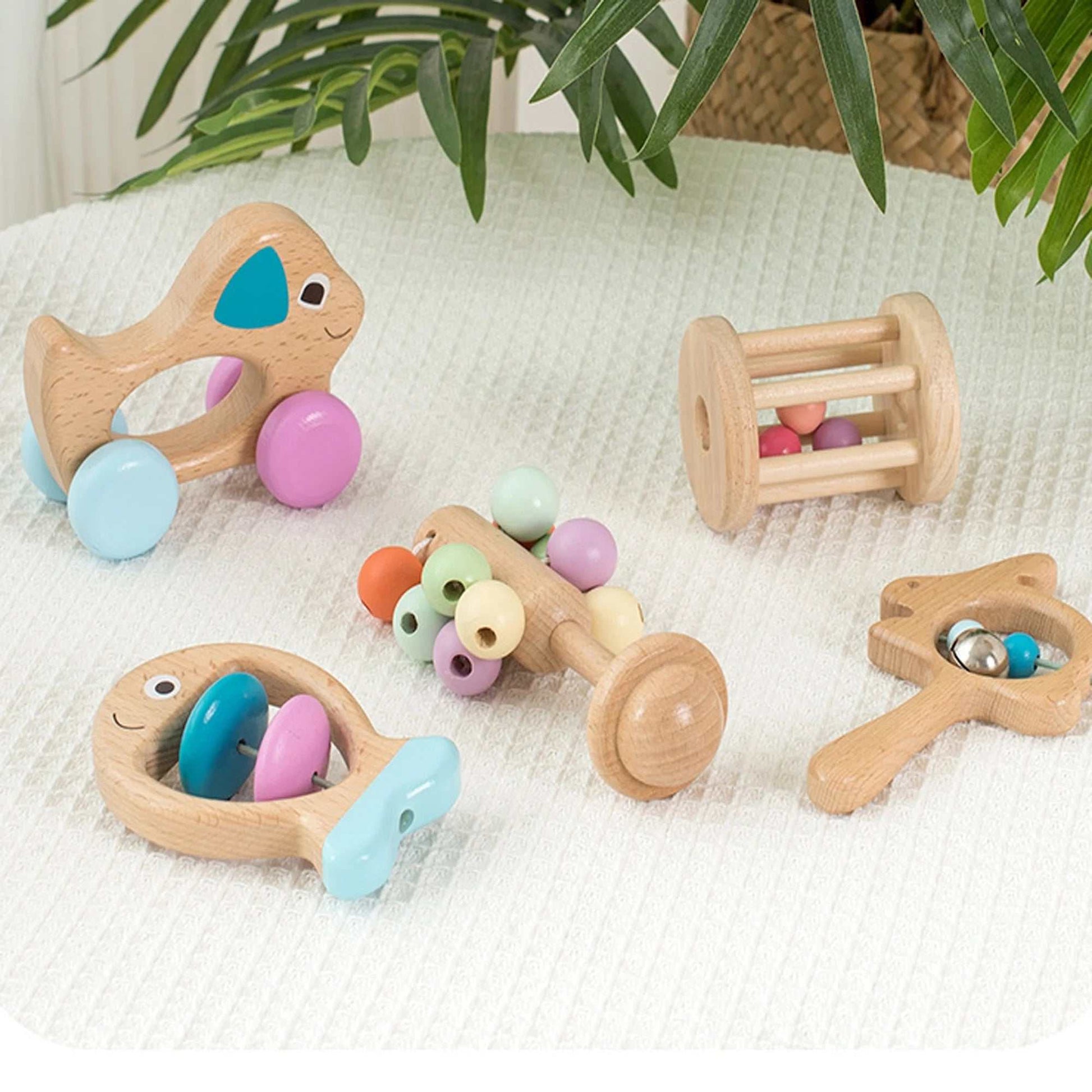Montessori Wooden Rattle Toy Set