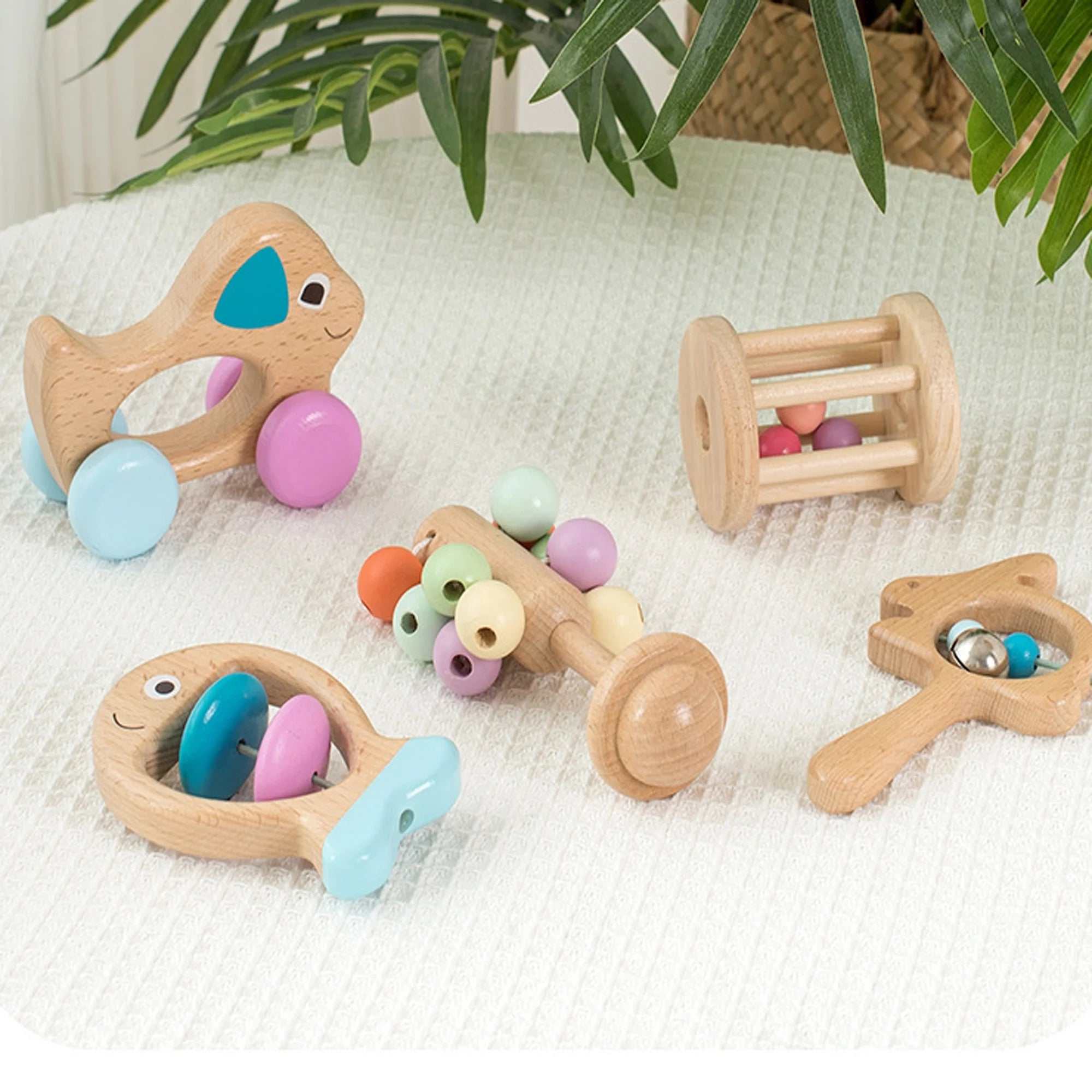 Montessori Wooden Rattle Toy Set