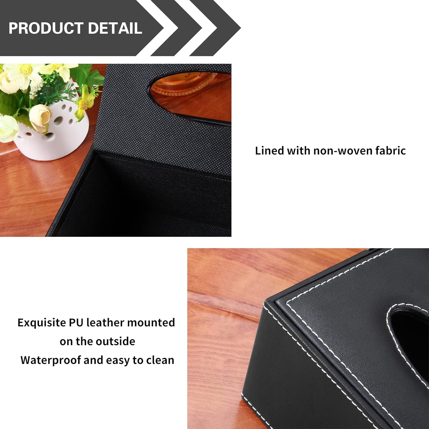 Multifunction PU Leather Tissue Box