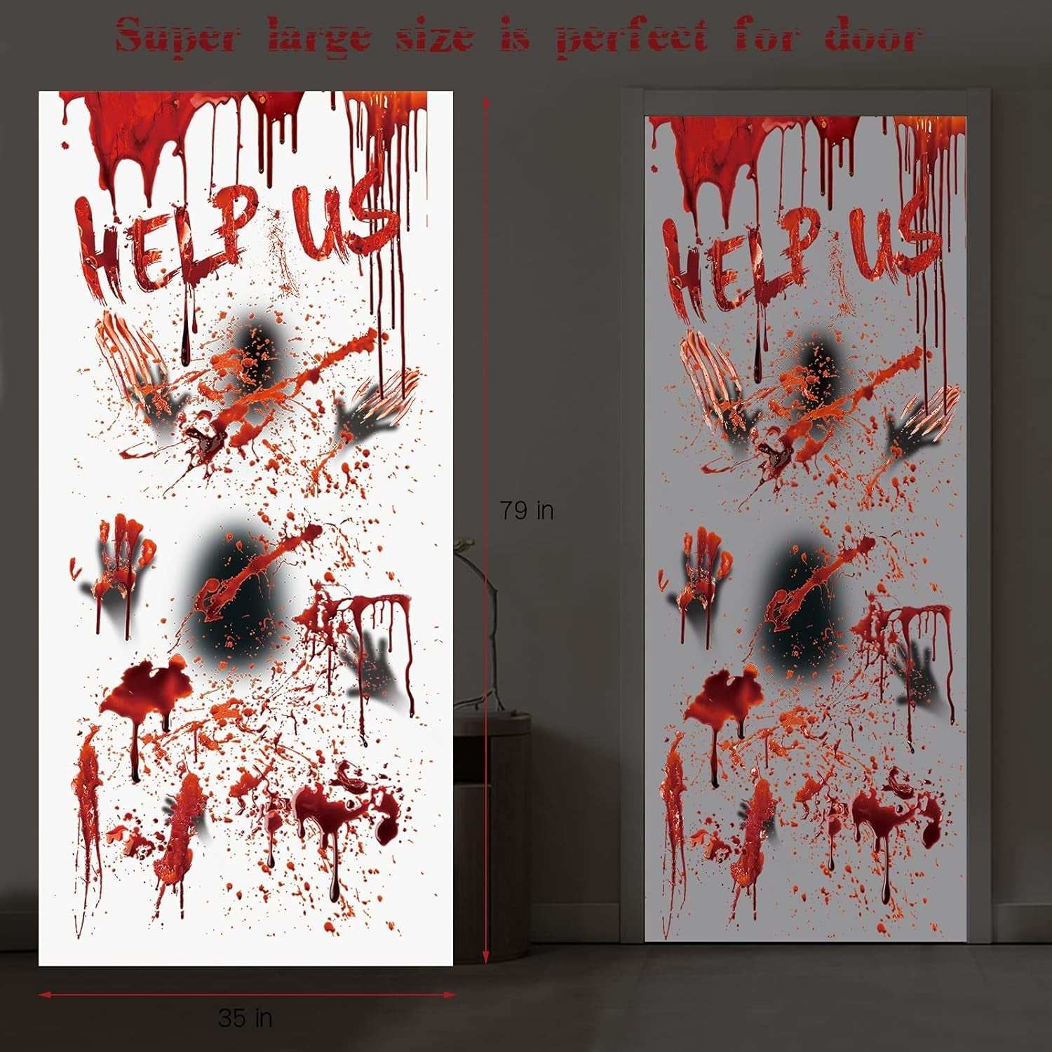 7Pcs Halloween Window Door Decoration Covers Set