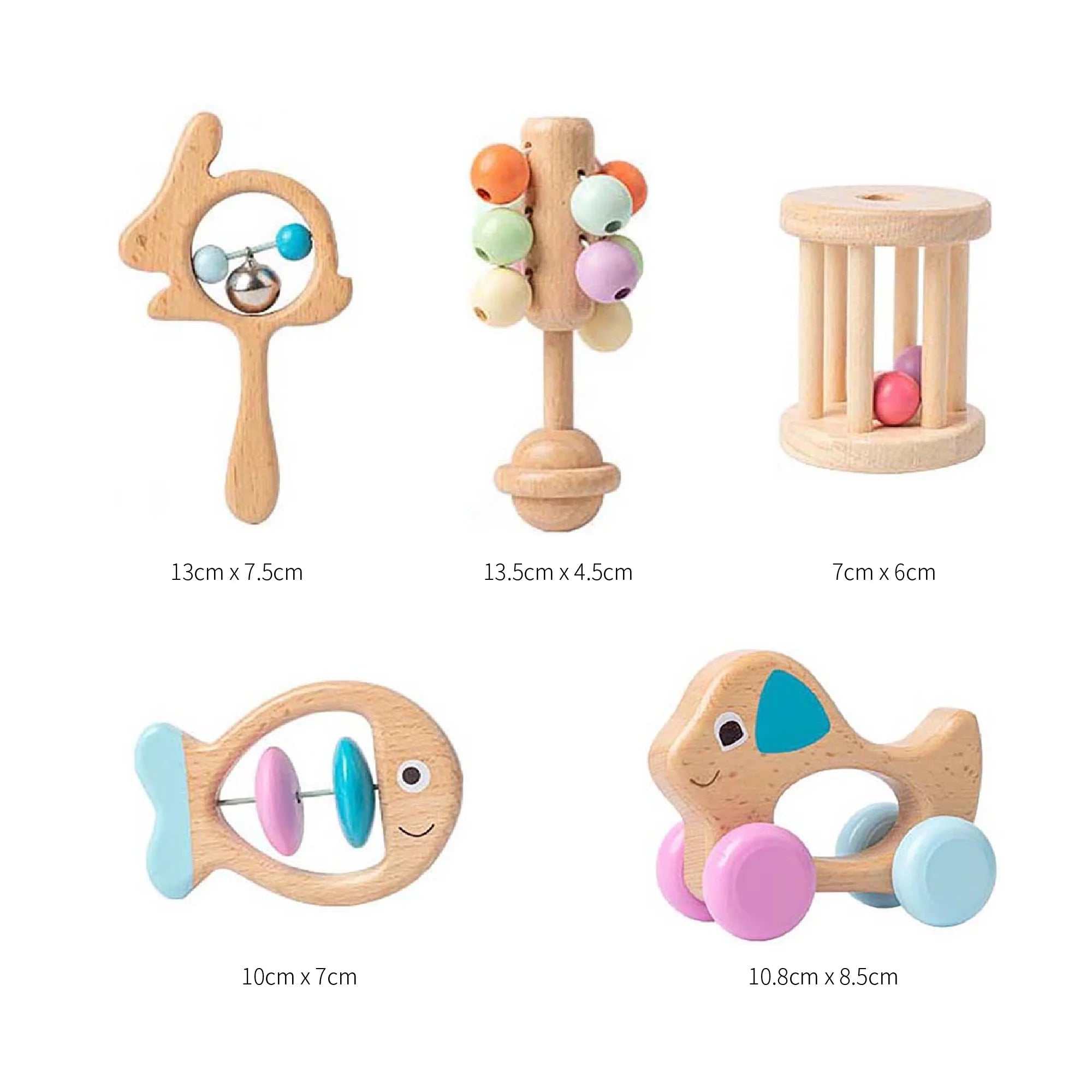 Montessori Wooden Rattle Toy Set