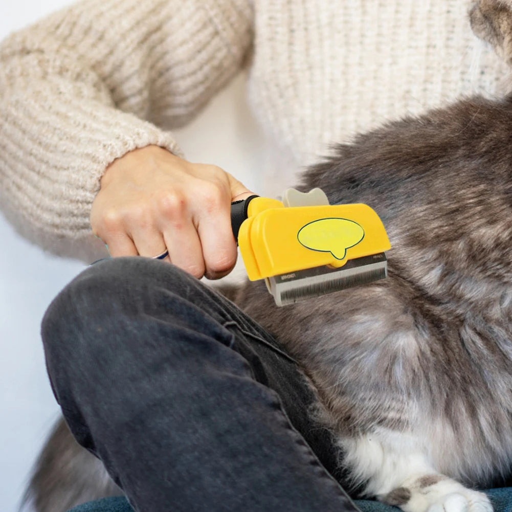 Deshedding Brush Removes Loose Hair and Tangles Self Cleaning Slicker Brush Deshedding Tool for Long Short Haired Dogs Cats