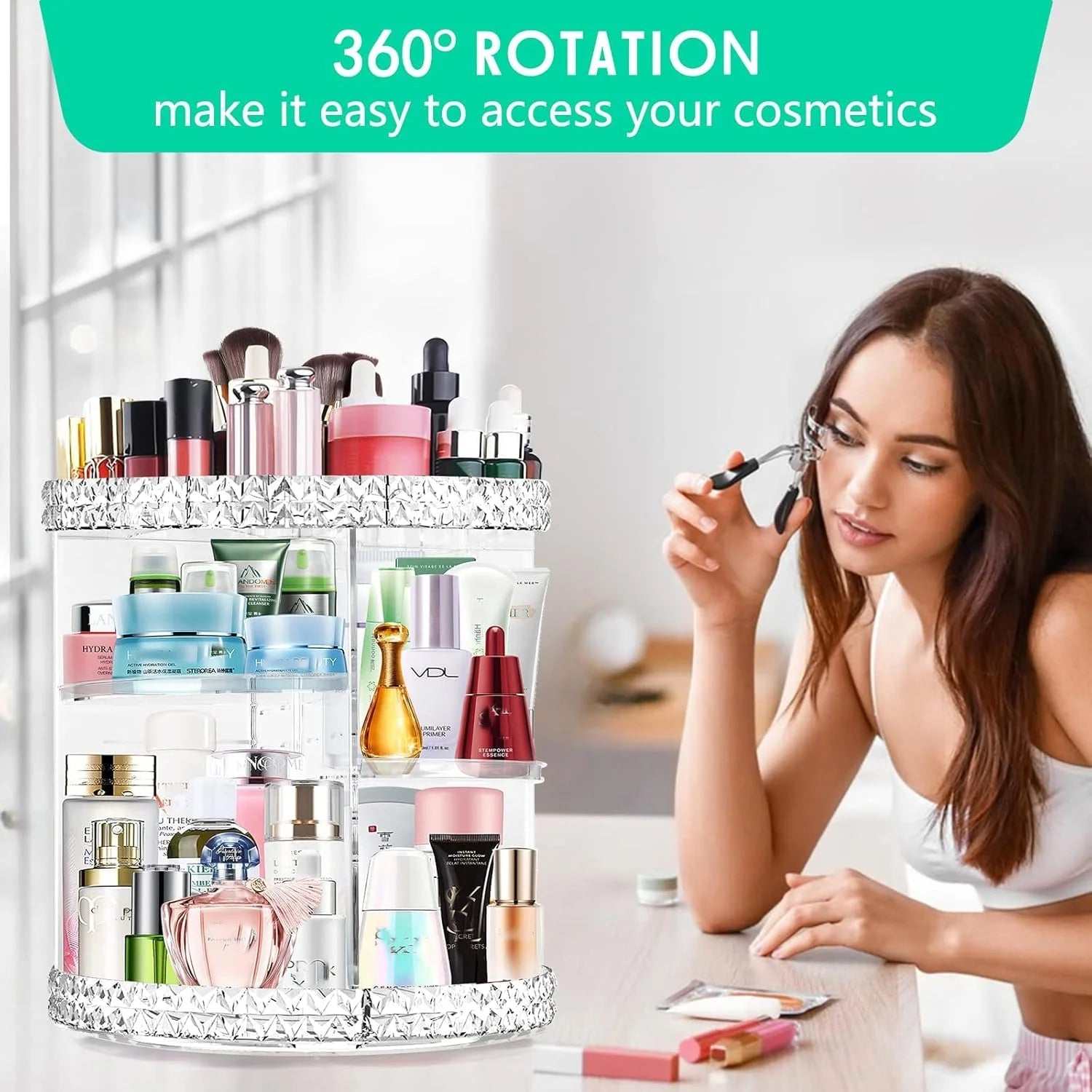 360° Rotating Makeup Organizer