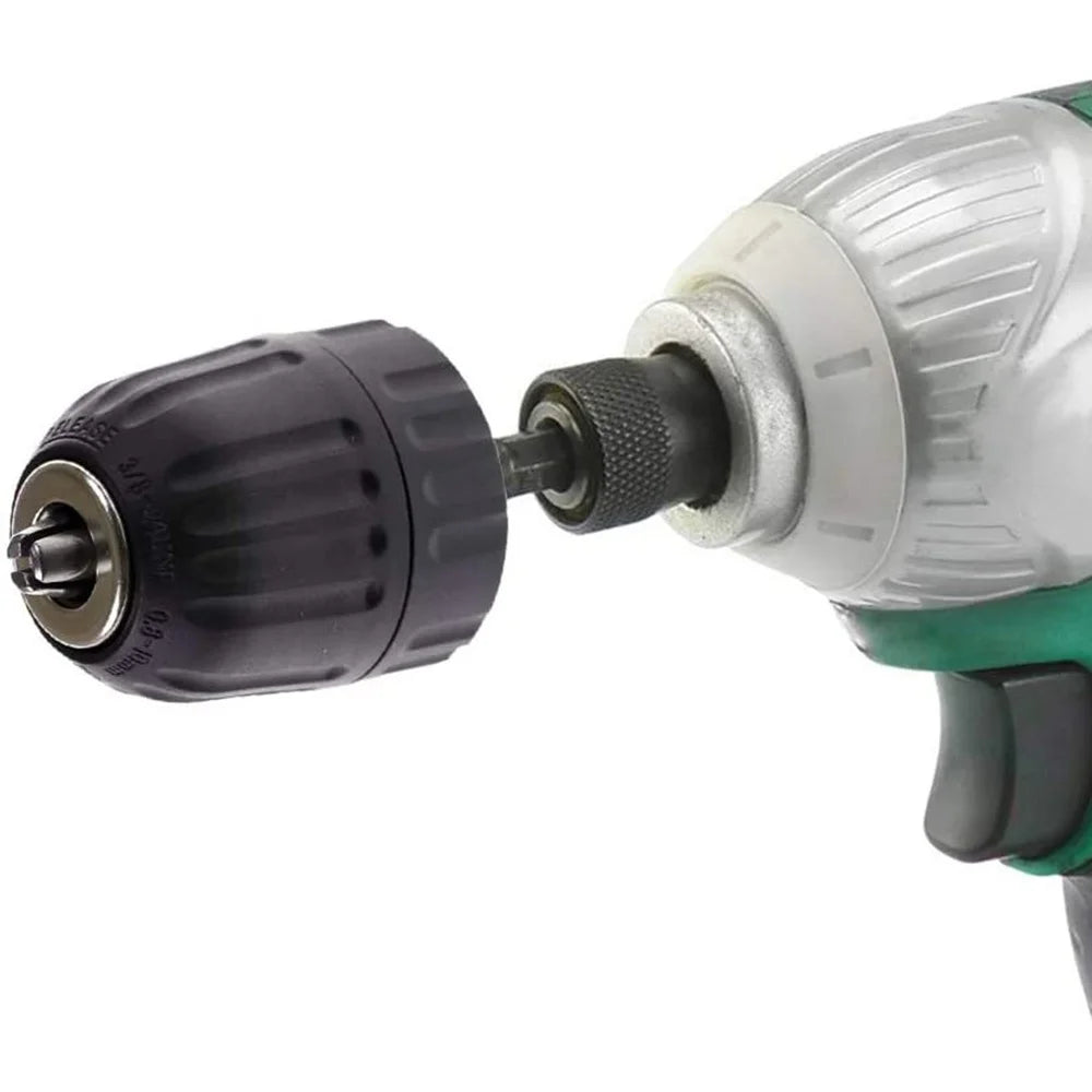 STONEGO Keyless Drill Chuck Converter 3/8"- 24UNF Thread Quick Change Adapter 1/4" Hex Shank