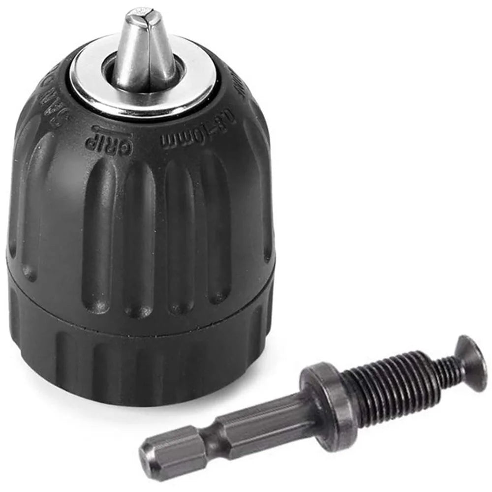 STONEGO Keyless Drill Chuck Converter 3/8"- 24UNF Thread Quick Change Adapter 1/4" Hex Shank