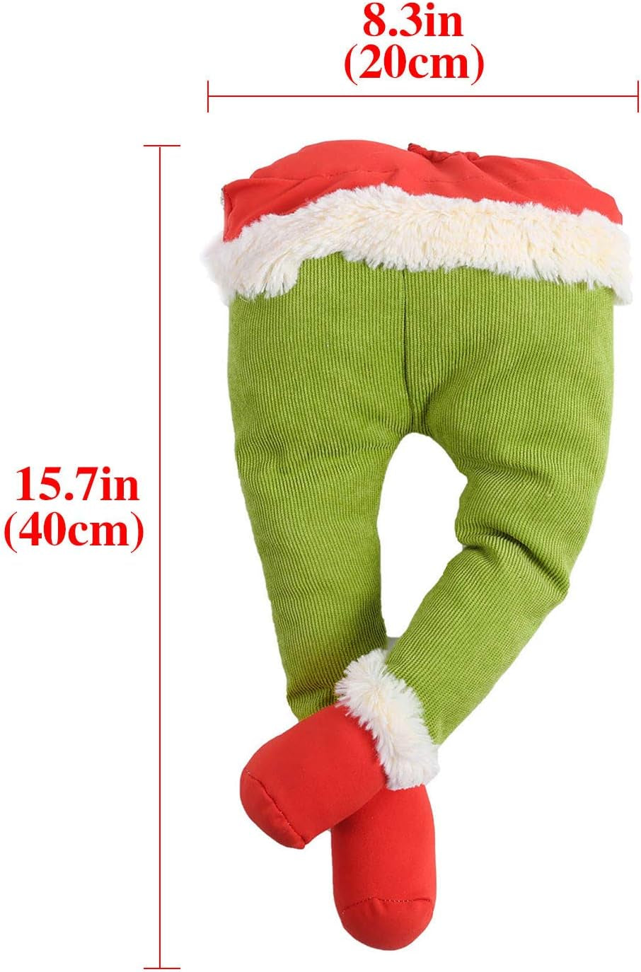 Green Christmas Decorations Stole Xmas Tree Decorations, Elf Head/ Arm/ Leg for Christmas Tree , Elf Ornaments Green Tree Topper Christmas Elf Body Tree Decorations (Elf Leg)