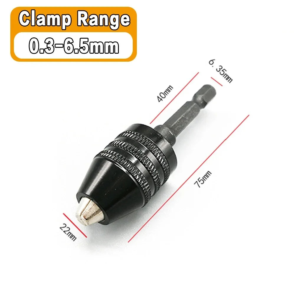 STONEGO Keyless Drill Chuck Converter 3/8"- 24UNF Thread Quick Change Adapter 1/4" Hex Shank