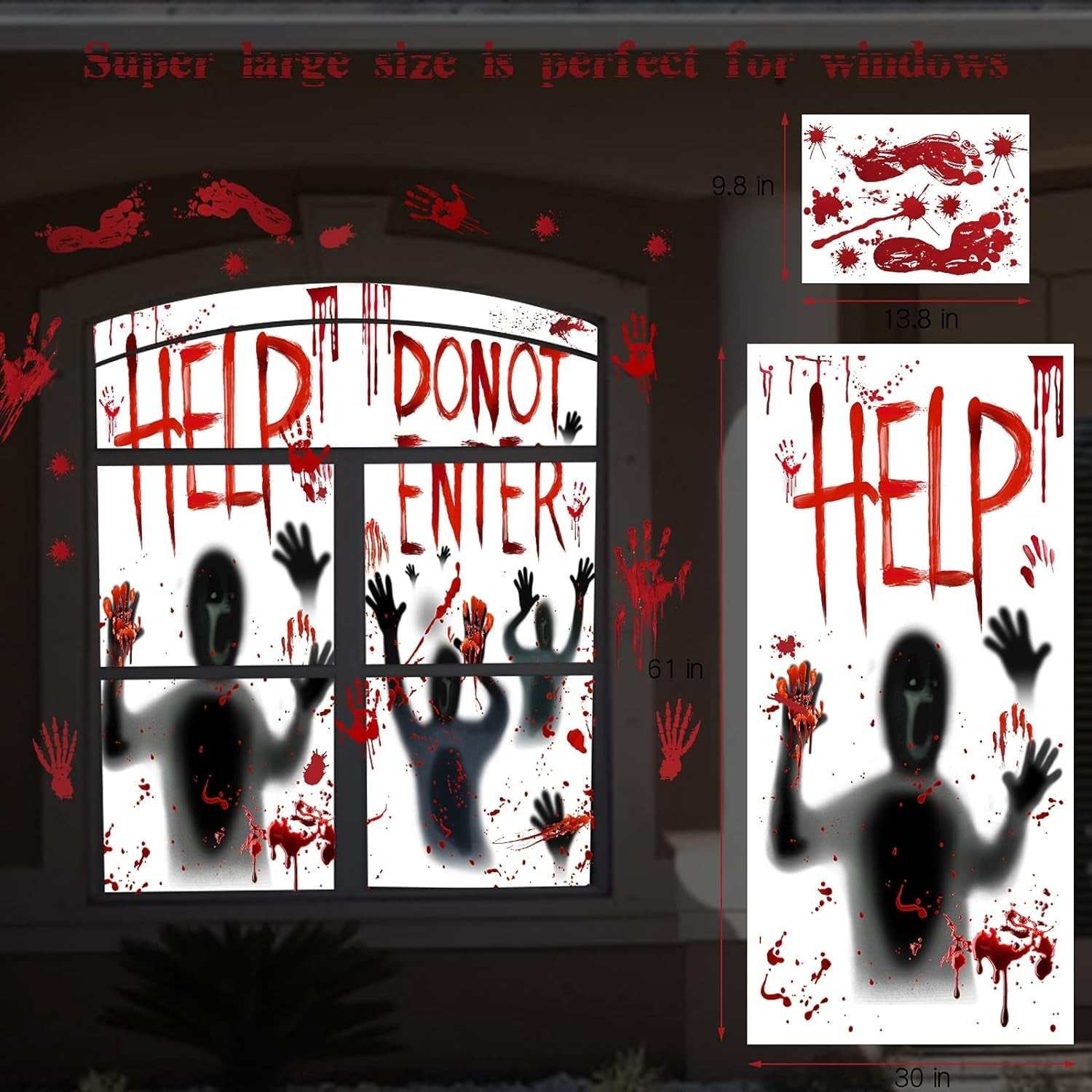 7Pcs Halloween Window Door Decoration Covers Set